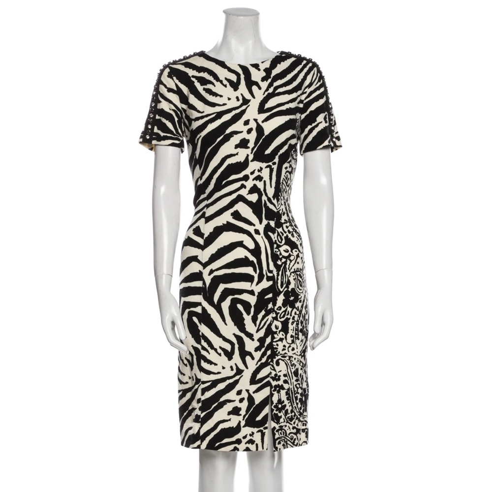 BLUMARINE Wool Knee-length Dress w/Crystal Accents - IT46 - LARGE